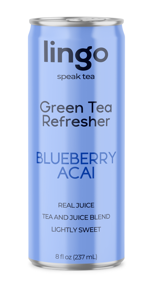 lingo Green Tea Refresher - Blueberry Acai 12 Pack