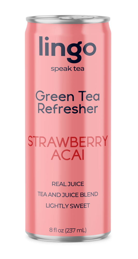 lingo Green Tea Refresher - Strawberry Acai 12 Pack
